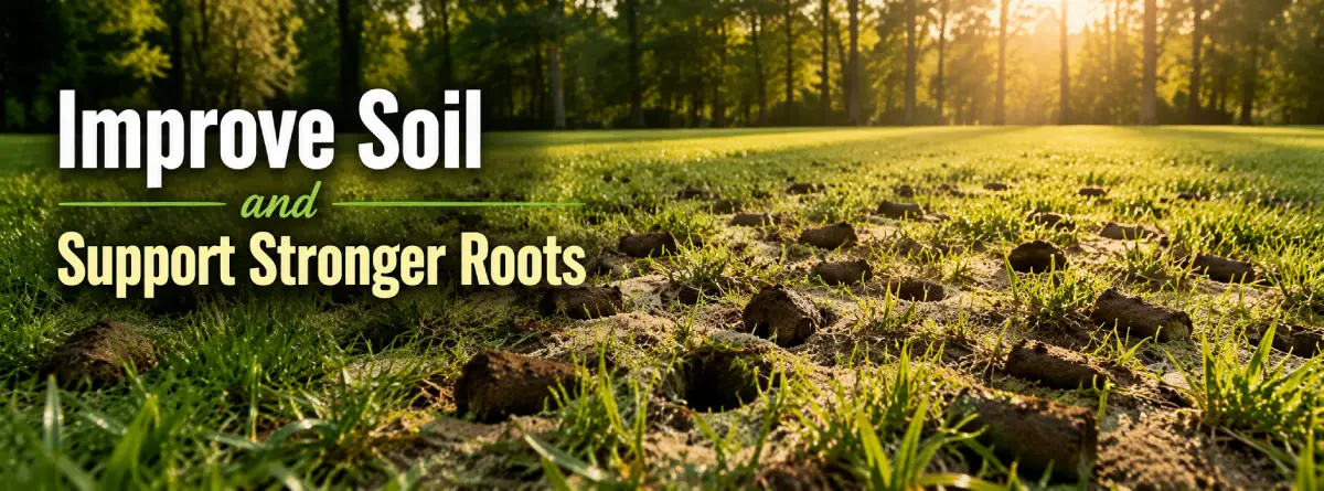 Core aeration and soil plugs in a recovering South Carolina warm-season lawn